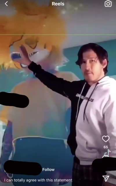Someone using Markipliers green screen video to make fun of people having fun