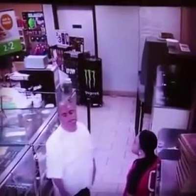 Attempting to punch a 7-11 employee..that sweet block