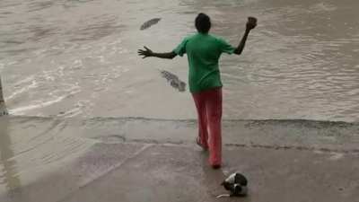 Woman Uses Flip-Flop To Scare Away Huge Croc in mud water
