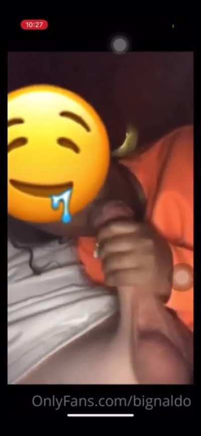 Sucking her bf off