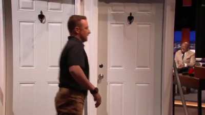To demonstrate how easily a standard door can be broken