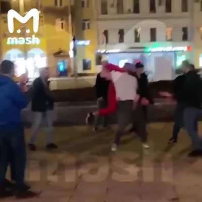 Red pants tried to kick grey pants, dont think that went well.