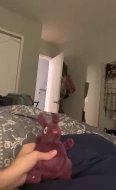 Just a girl playing with her toy