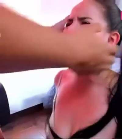 Nothing but some hard face slapping and throat fucking for this beautiful girl