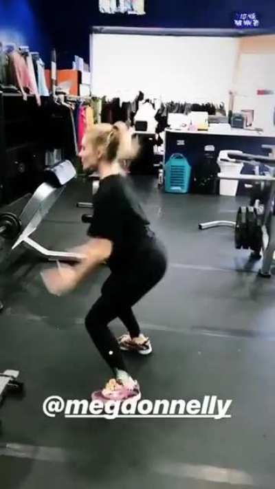 Meg working out