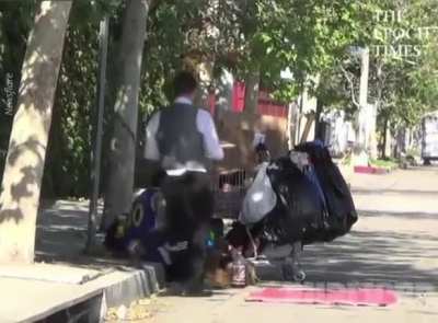 Waiter for the homeless