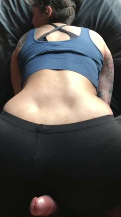 He couldn&rsquo;t help but grind his cock and cum on my yoga pants before I went to the gym