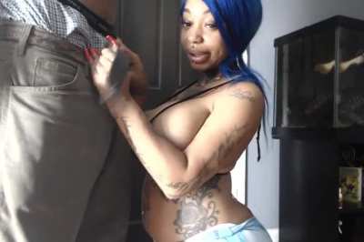 Blue haired baddie