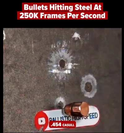 Bullets hitting steel at 250k frames per second.