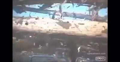 Train hits log truck