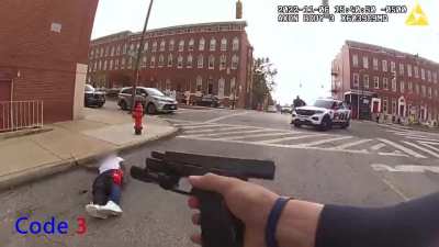 Baltimore Cop Mag Dumps Into Guy Holding Woman at Knifepoint