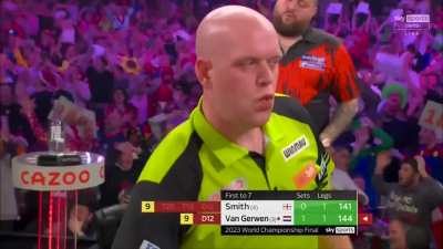 Enjoy literally the best leg in Darts history ever. It has never happened before and cannot be topped ever.