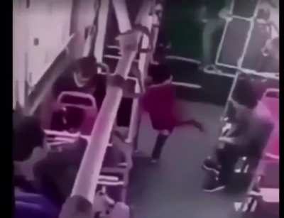 Guy stomps on kid