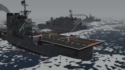 Saipan Expeditionary Strike Group sailing through rough weather.