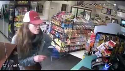 Racist Bitch in Gas station