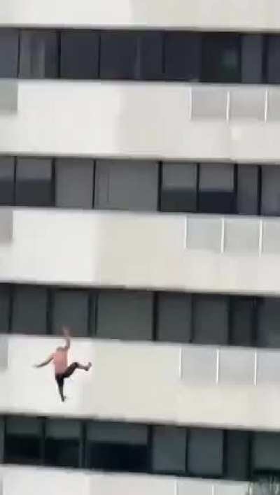 Another angle from guy jumping from 17th floor in Ecuador