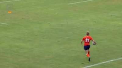 Flying Dutchmen offloading during their match against Georgia in the Rugby Europe Championship 2021