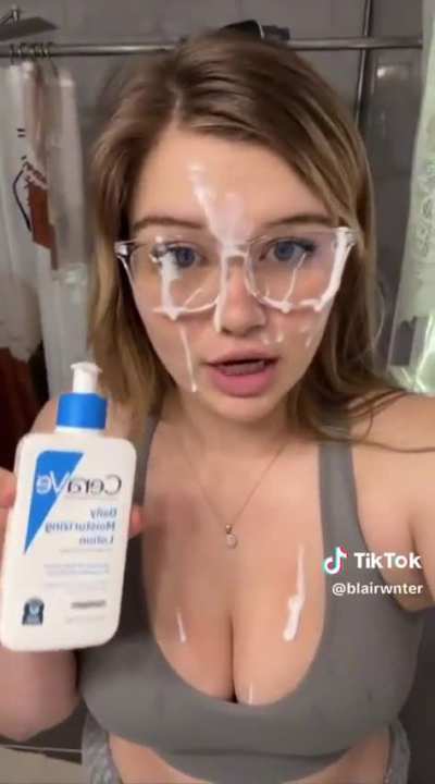 wouldn't be the first time something white exploded all over her face
