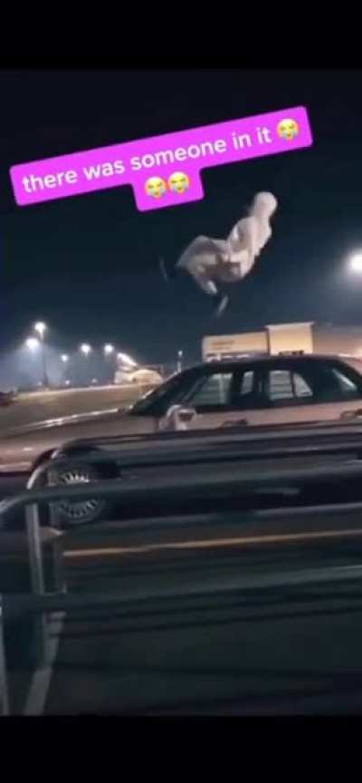 A group of teenagers jump on the roof of someone sleeping in their car
