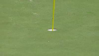 Jon Rahm skips the ball across the pond for the hole-in-one!
