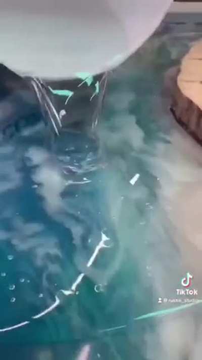 6&rsquo; ocean scape resin table