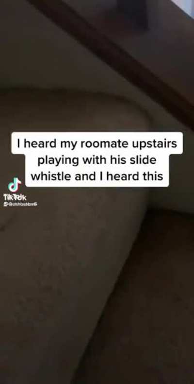 Scream into the slide whistle