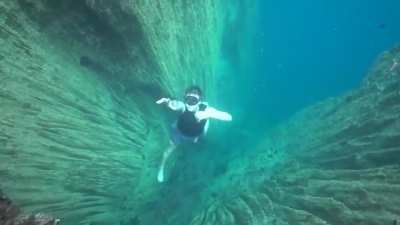 How he sinks into the blue