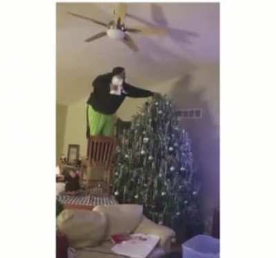 Climb on table and chair