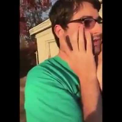 Pedophile freaks out after getting caught.
