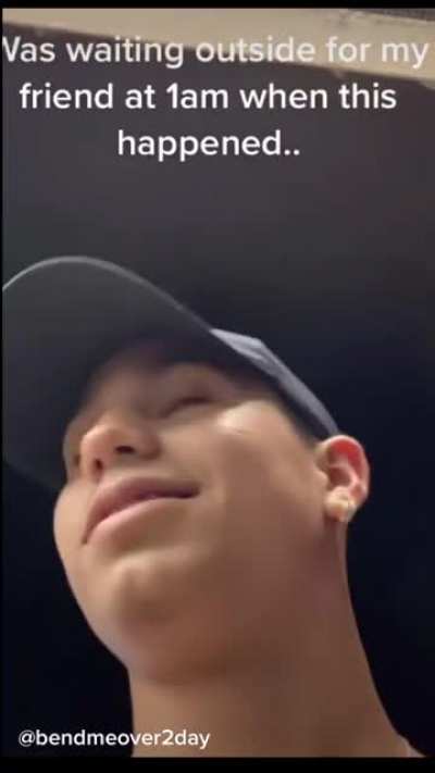 Getting yelled at by a lady while standing outside of a convenience store