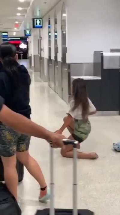 Teen Karen throws a toddler tantrum at the airport