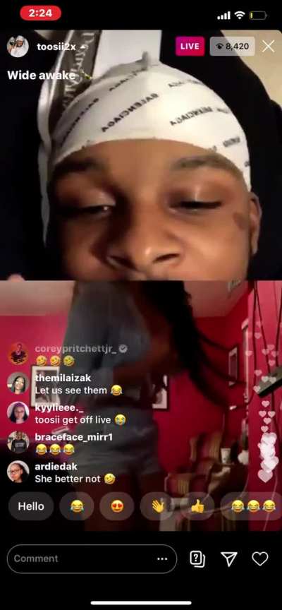 NBA YoungBoy&rsquo;s baby momma flashes on live for Toosii 😂🤦🏾&zwj;♂️