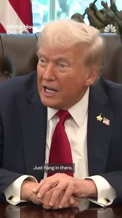 President Trump shares a message to Americans who might be encountering pain and despair amid government shutdown: "There could be great deal of pain, but up until now, there hasn't been. Hang in there, because I think a lot of good things are going to ha