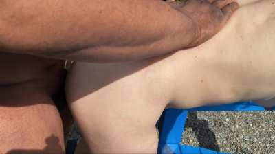 So happy to be stuffed with his cum, I don't even care if the neighbors saw