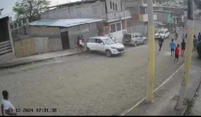 Car crashes into a fence at a cemetery