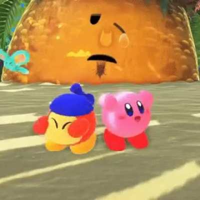 A gif of that little shimmy Kirby/Bandee does in the victory dance.
