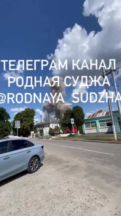 A resident of Sudzha in Kursk Oblast of Russia films bombardment of his town with apparent enthusiasm.