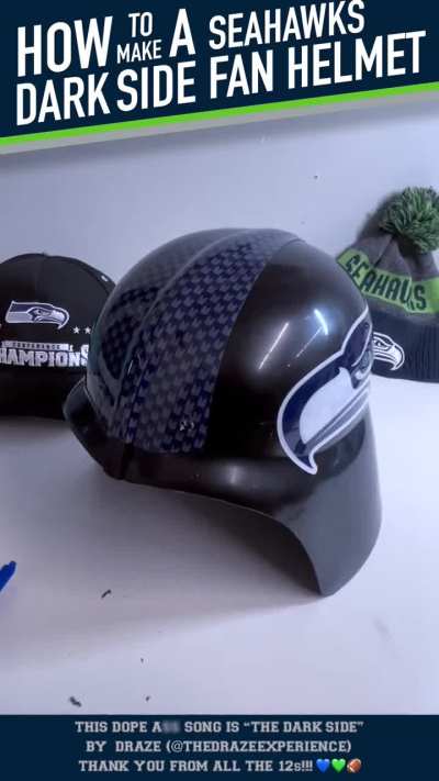 The Seahawks 12s &lsquo;Dark Side&rsquo; needed a helmet&hellip; so I built one