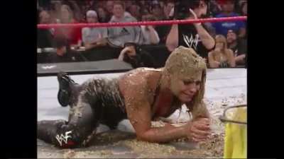 Been watching the wwe network and people always refer to how bad Trish Stratus barking like a dog was but this one is overlooked how Vile can&rsquo;t believe this was allowed 🤢 (ps. I know it&rsquo;s a storyline but still)