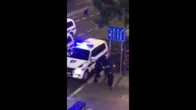 Police beat Protestor