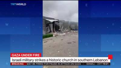 Israeli bombing of St George Church in Lebanon yesterday the oldest orthodox cathedral in South Lebanon also in the same day targeting &amp; murdering 24 year old Lebanese journalist along with her camera man as they were going live and also murdering 80years
