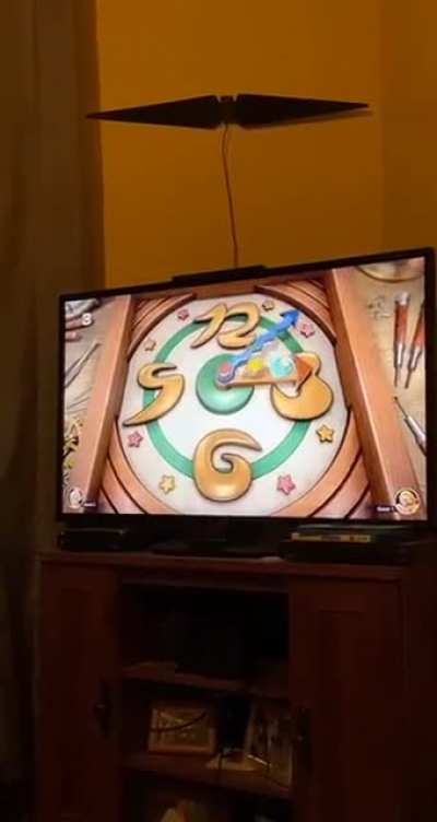 Playing Mario party. Didn&rsquo;t realize the hand spins the other way!