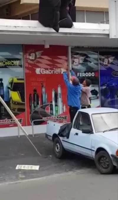 How not to move furniture.