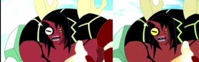 Something interesting that i've found out is that in the original version of "Grudge match" episode kevin's galvanic eye is white but in the japanese version they fix that problem and turned it green