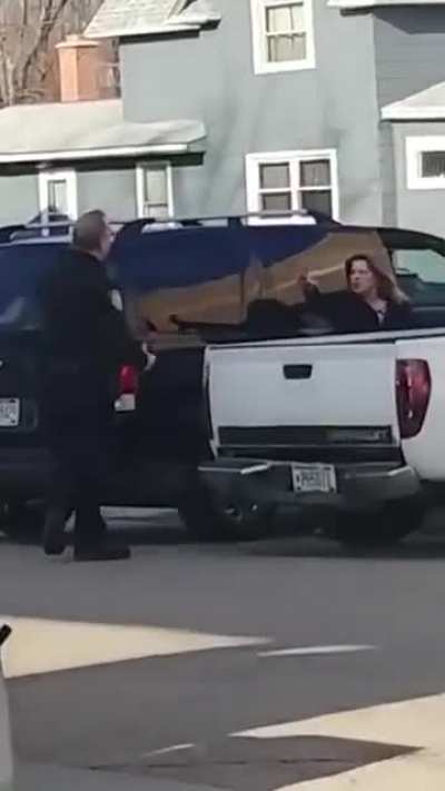Karen thinks she can repel a cop with her magical powers, but ends up getting tasered