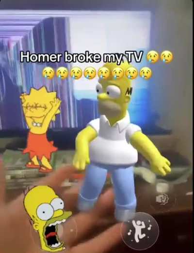 homer breaks tv