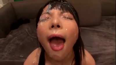 Ai Uehara receives a thick creamy bukkake