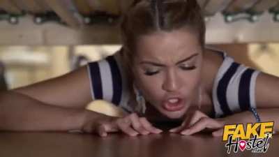 Two girls get stuck under the bunk bed