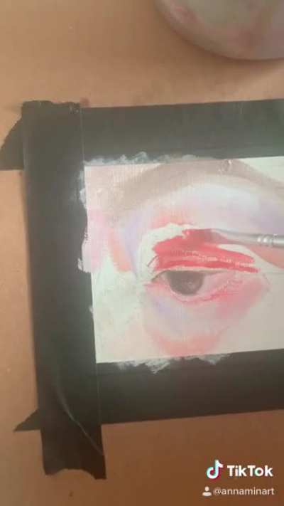I did a small painting of my eye with a bit of glossy makeup on!