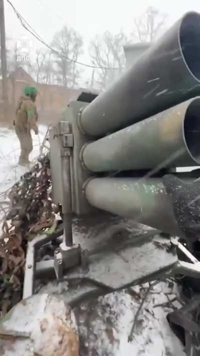Ukrainian soldiers evacuated a damaged RAK SA 12 mini MLRS in the Kostyantynivka direction. "Pomsta" Brigade, published 24.01.2026